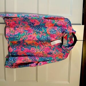 Lilly Pulitzer Melena UPF 50+ Popover Multi Splendor In The Sand